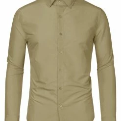 Allegra K Men's Dress Shirt Regular Fit Long Sleeves Button Down Prom Solid Shirt Tops