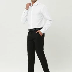 Allegra K Men's Dress Shirt Regular Fit Long Sleeves Button Down Prom Solid Shirt Tops