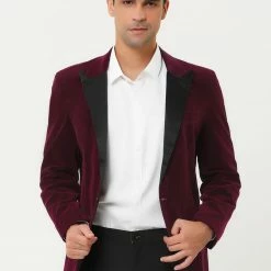 Allegra K Men's Velvet Blazer One Button Party Prom Tuxedo Dinner Suit Jacket Sports Coat 22 Allegra K Men's Velvet Blazer One Button Party Prom Tuxedo Dinner Suit Jacket Sports Coat
