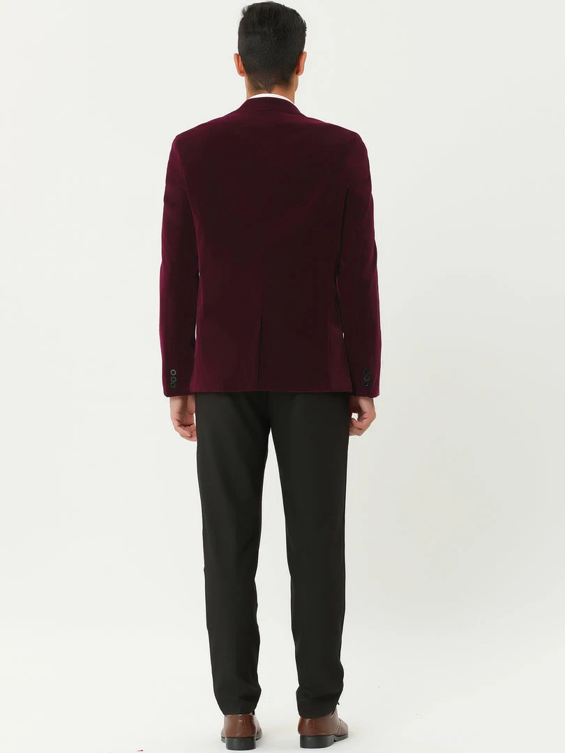 Allegra K Men's Velvet Blazer One Button Party Prom Tuxedo Dinner Suit Jacket Sports Coat 8 Allegra K Men's Velvet Blazer One Button Party Prom Tuxedo Dinner Suit Jacket Sports Coat