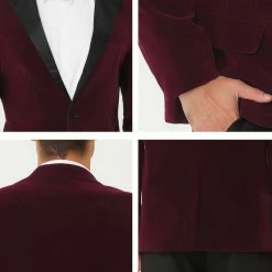Allegra K Men's Velvet Blazer One Button Party Prom Tuxedo Dinner Suit Jacket Sports Coat 26 Allegra K Men's Velvet Blazer One Button Party Prom Tuxedo Dinner Suit Jacket Sports Coat