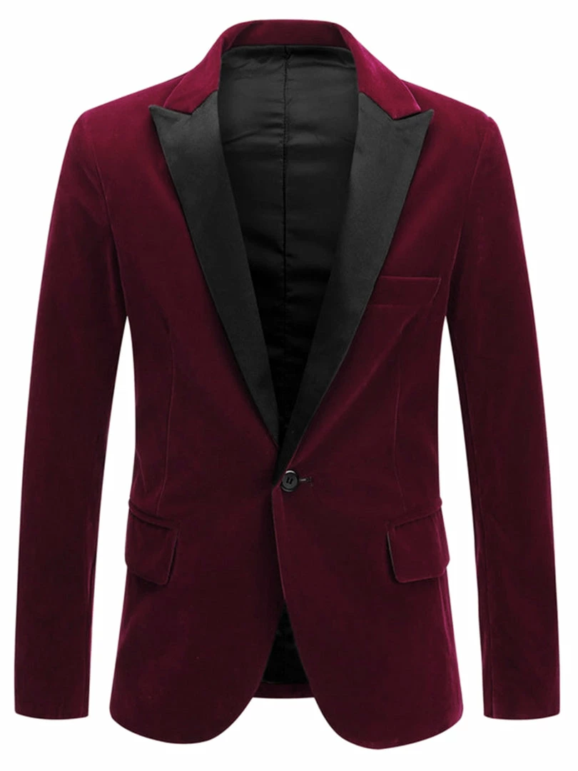 Allegra K Men's Velvet Blazer One Button Party Prom Tuxedo Dinner Suit Jacket Sports Coat 4 Allegra K Men's Velvet Blazer One Button Party Prom Tuxedo Dinner Suit Jacket Sports Coat