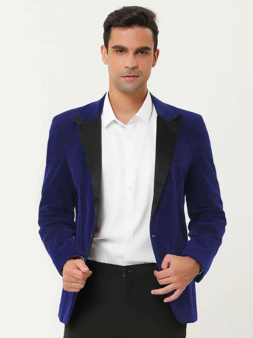 Allegra K Men's Velvet Blazer One Button Party Prom Tuxedo Dinner Suit Jacket Sports Coat 16 Allegra K Men's Velvet Blazer One Button Party Prom Tuxedo Dinner Suit Jacket Sports Coat