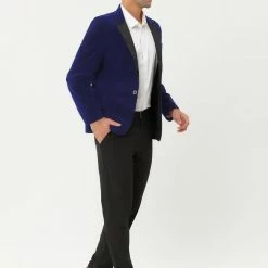 Allegra K Men's Velvet Blazer One Button Party Prom Tuxedo Dinner Suit Jacket Sports Coat 35 Allegra K Men's Velvet Blazer One Button Party Prom Tuxedo Dinner Suit Jacket Sports Coat