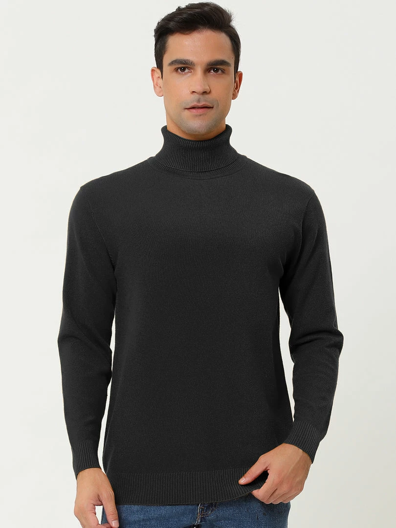 Allegra K Men's Casual Turtleneck Sweaters Slim Fit Long Sleeve Turtle Neck Knit Pullover Top 18 Allegra K Men's Casual Turtleneck Sweaters Slim Fit Long Sleeve Turtle Neck Knit Pullover Top