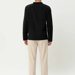 Allegra K Men's Linen Henley Shirts Collar Button Casual Long Sleeve T-Shirts