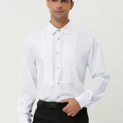 Allegra K Men's Slim Fit Long Sleeves Button Down Party Prom Dress Shirts