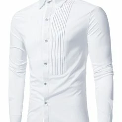 Allegra K Men's Slim Fit Long Sleeves Button Down Party Prom Dress Shirts