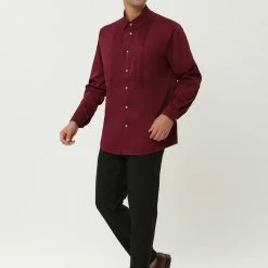 Allegra K Men's Slim Fit Long Sleeves Button Down Party Prom Dress Shirts