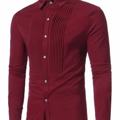 Allegra K Men's Slim Fit Long Sleeves Button Down Party Prom Dress Shirts