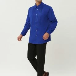 Allegra K Men's Slim Fit Long Sleeves Button Down Party Prom Dress Shirts