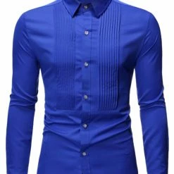 Allegra K Men's Slim Fit Long Sleeves Button Down Party Prom Dress Shirts