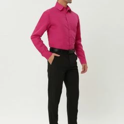 Allegra K Men's Dress Shirt Regular Fit Long Sleeves Button Down Prom Solid Shirt Tops