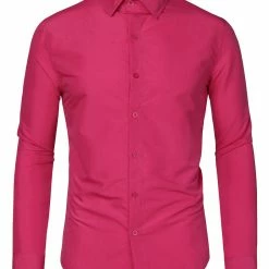 Allegra K Men's Dress Shirt Regular Fit Long Sleeves Button Down Prom Solid Shirt Tops