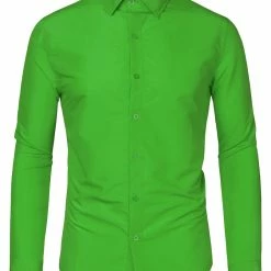 Allegra K Men's Dress Shirt Regular Fit Long Sleeves Button Down Prom Solid Shirt Tops