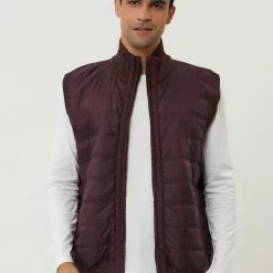 Allegra K Men's Winter Puffer Vest Quilted Zipper Sleeveless Plush Lined Jacket Outdoor 29 Allegra K Men's Winter Puffer Vest Quilted Zipper Sleeveless Plush Lined Jacket Outdoor