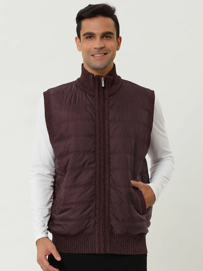 Allegra K Men's Winter Puffer Vest Quilted Zipper Sleeveless Plush Lined Jacket Outdoor 12 Allegra K Men's Winter Puffer Vest Quilted Zipper Sleeveless Plush Lined Jacket Outdoor