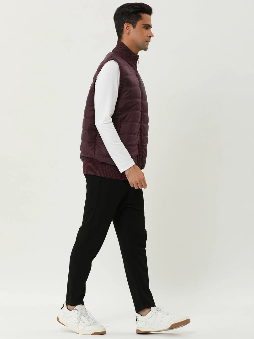 Allegra K Men's Winter Puffer Vest Quilted Zipper Sleeveless Plush Lined Jacket Outdoor 13 Allegra K Men's Winter Puffer Vest Quilted Zipper Sleeveless Plush Lined Jacket Outdoor