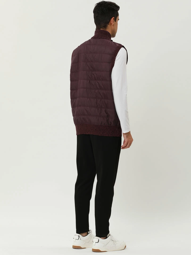 Allegra K Men's Winter Puffer Vest Quilted Zipper Sleeveless Plush Lined Jacket Outdoor 14 Allegra K Men's Winter Puffer Vest Quilted Zipper Sleeveless Plush Lined Jacket Outdoor