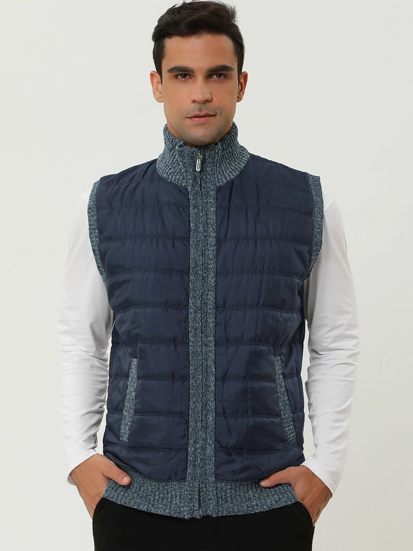 Allegra K Men's Winter Puffer Vest Quilted Zipper Sleeveless Plush Lined Jacket Outdoor 5 Allegra K Men's Winter Puffer Vest Quilted Zipper Sleeveless Plush Lined Jacket Outdoor