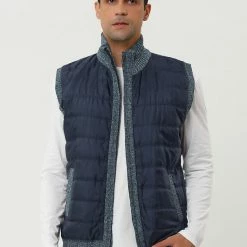 Allegra K Men's Winter Puffer Vest Quilted Zipper Sleeveless Plush Lined Jacket Outdoor 24 Allegra K Men's Winter Puffer Vest Quilted Zipper Sleeveless Plush Lined Jacket Outdoor