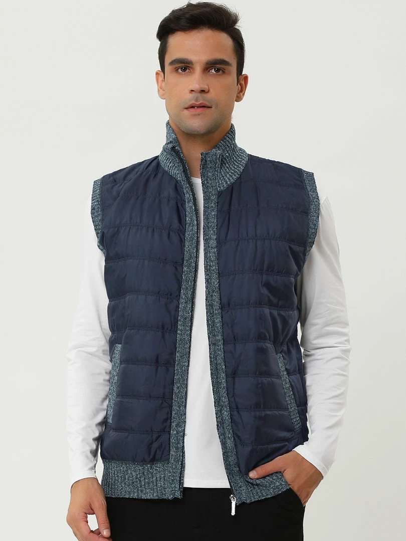 Allegra K Men's Winter Puffer Vest Quilted Zipper Sleeveless Plush Lined Jacket Outdoor 6 Allegra K Men's Winter Puffer Vest Quilted Zipper Sleeveless Plush Lined Jacket Outdoor
