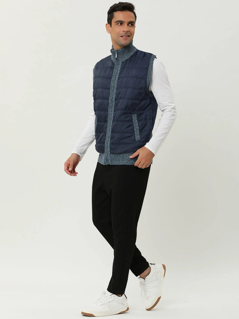Allegra K Men's Winter Puffer Vest Quilted Zipper Sleeveless Plush Lined Jacket Outdoor 7 Allegra K Men's Winter Puffer Vest Quilted Zipper Sleeveless Plush Lined Jacket Outdoor