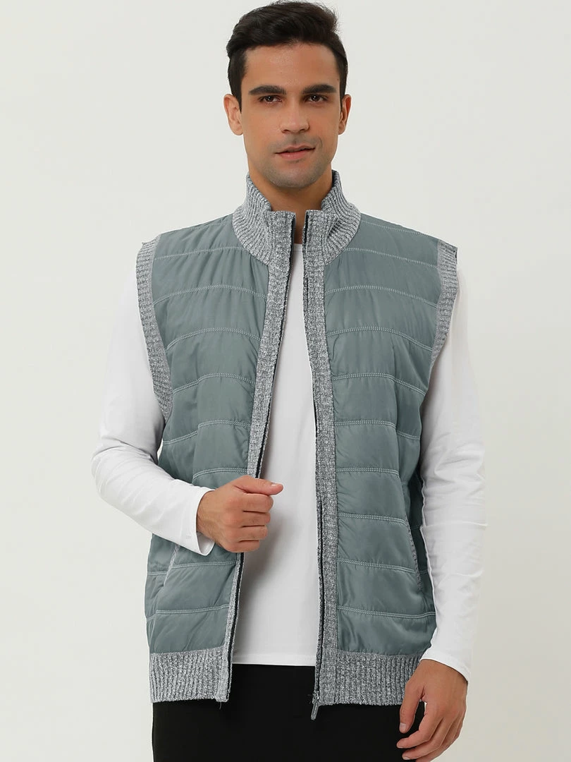 Allegra K Men's Winter Puffer Vest Quilted Zipper Sleeveless Plush Lined Jacket Outdoor 17 Allegra K Men's Winter Puffer Vest Quilted Zipper Sleeveless Plush Lined Jacket Outdoor