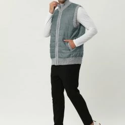 Allegra K Men's Winter Puffer Vest Quilted Zipper Sleeveless Plush Lined Jacket Outdoor 37 Allegra K Men's Winter Puffer Vest Quilted Zipper Sleeveless Plush Lined Jacket Outdoor