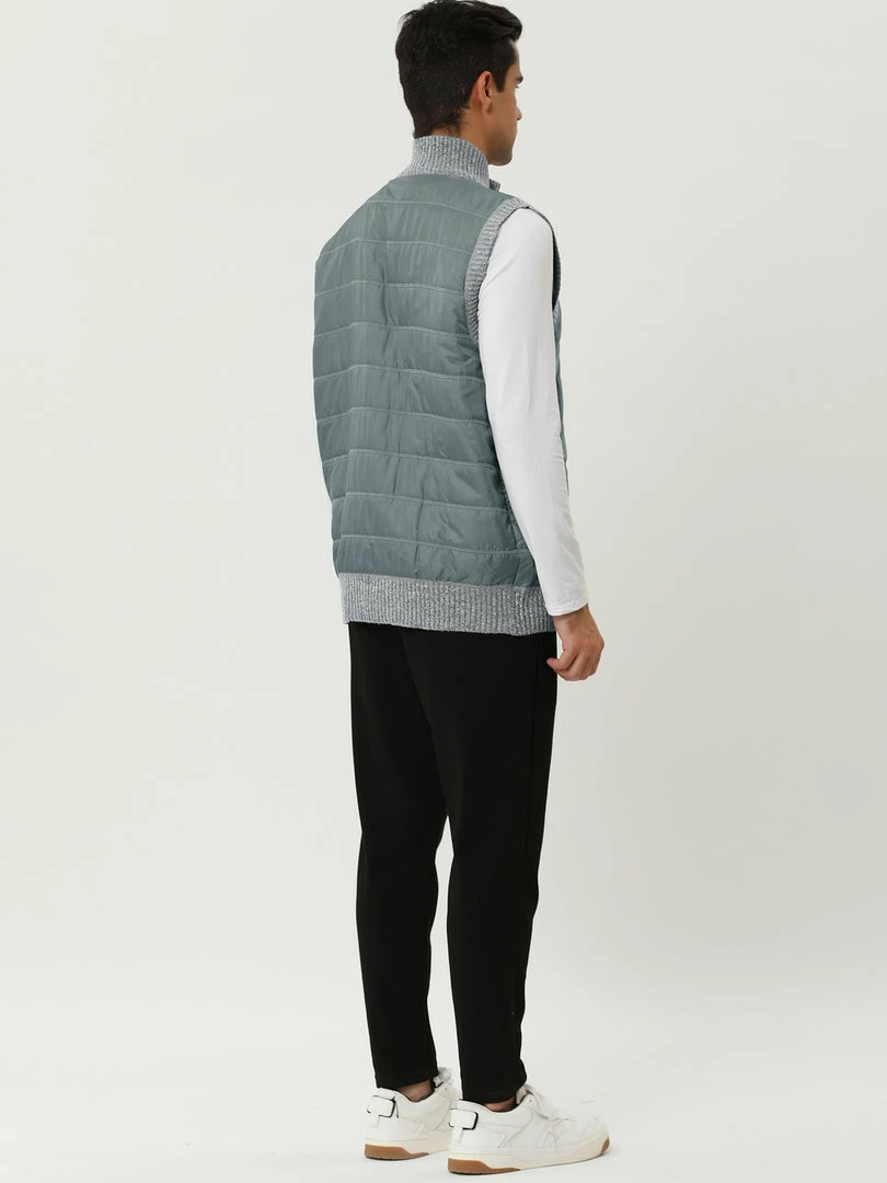 Allegra K Men's Winter Puffer Vest Quilted Zipper Sleeveless Plush Lined Jacket Outdoor 20 Allegra K Men's Winter Puffer Vest Quilted Zipper Sleeveless Plush Lined Jacket Outdoor