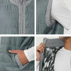 Allegra K Men's Winter Puffer Vest Quilted Zipper Sleeveless Plush Lined Jacket Outdoor 39 Allegra K Men's Winter Puffer Vest Quilted Zipper Sleeveless Plush Lined Jacket Outdoor