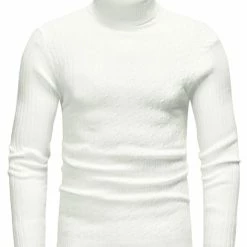 Allegra K Men's Turtleneck Sweaters Winter Ribbed Cable Knit Pullover Sweater