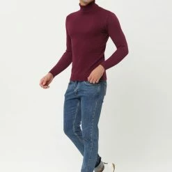Allegra K Men's Turtleneck Sweaters Winter Ribbed Cable Knit Pullover Sweater