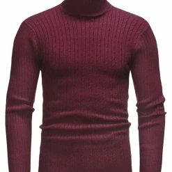 Allegra K Men's Turtleneck Sweaters Winter Ribbed Cable Knit Pullover Sweater