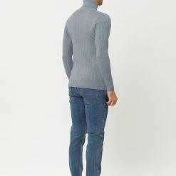 Allegra K Men's Turtleneck Sweaters Winter Ribbed Cable Knit Pullover Sweater