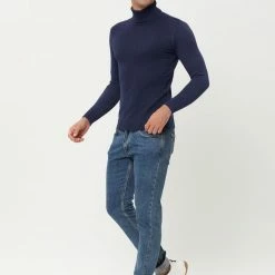 Allegra K Men's Turtleneck Sweaters Winter Ribbed Cable Knit Pullover Sweater