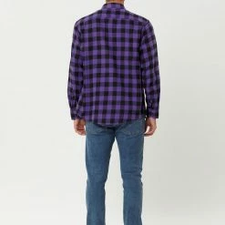 Allegra K Men's Plaid Flannel Shirt Brushed Casual Long Sleeve Button Down Check Shirt