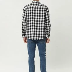 Allegra K Men's Plaid Flannel Shirt Brushed Casual Long Sleeve Button Down Check Shirt