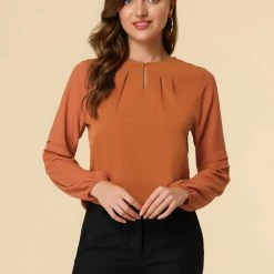 Allegra K Women's Work Office Chiffon Shirt Semi Sheer Long Sleeves Keyhole Neck Elegant Blouse Top 70 Allegra K Women's Work Office Chiffon Shirt Semi Sheer Long Sleeves Keyhole Neck Elegant Blouse Top