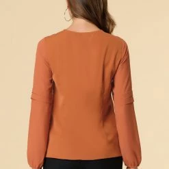 Allegra K Women's Work Office Chiffon Shirt Semi Sheer Long Sleeves Keyhole Neck Elegant Blouse Top 72 Allegra K Women's Work Office Chiffon Shirt Semi Sheer Long Sleeves Keyhole Neck Elegant Blouse Top