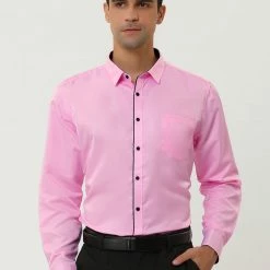 Allegra K Men's Dress Shirt Classic Slim Fit Long Sleeve Button Down Business Shirt