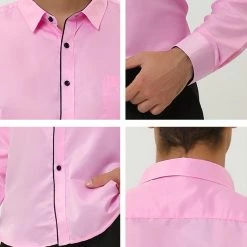 Allegra K Men's Dress Shirt Classic Slim Fit Long Sleeve Button Down Business Shirt