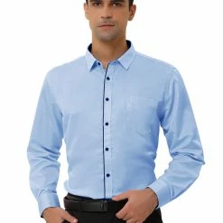 Allegra K Men's Dress Shirt Classic Slim Fit Long Sleeve Button Down Business Shirt