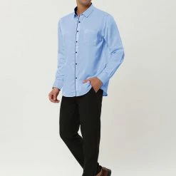 Allegra K Men's Dress Shirt Classic Slim Fit Long Sleeve Button Down Business Shirt