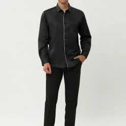 Allegra K Men's Dress Shirt Classic Slim Fit Long Sleeve Button Down Business Shirt