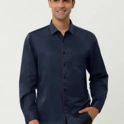 Allegra K Men's Dress Shirt Classic Slim Fit Long Sleeve Button Down Business Shirt