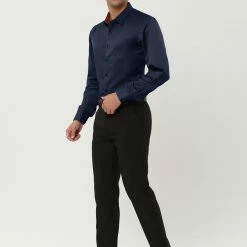 Allegra K Men's Dress Shirt Classic Slim Fit Long Sleeve Button Down Business Shirt