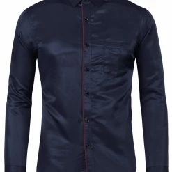 Allegra K Men's Dress Shirt Classic Slim Fit Long Sleeve Button Down Business Shirt