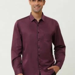 Allegra K Men's Dress Shirt Classic Slim Fit Long Sleeve Button Down Business Shirt