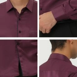 Allegra K Men's Dress Shirt Classic Slim Fit Long Sleeve Button Down Business Shirt